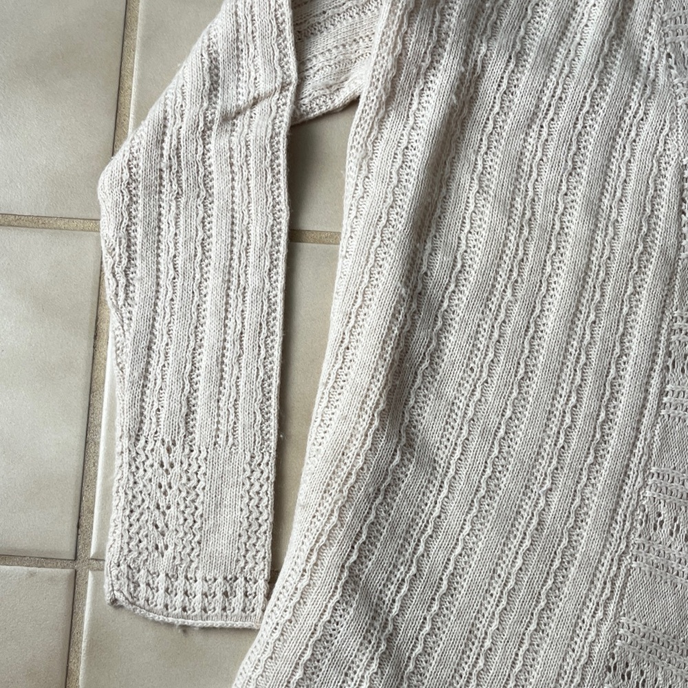 LUCKY BRAND Elegant Cream Women's Knit Cardigan - Picture 4 of 6